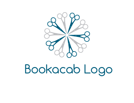 scissors in a circle barber logo
