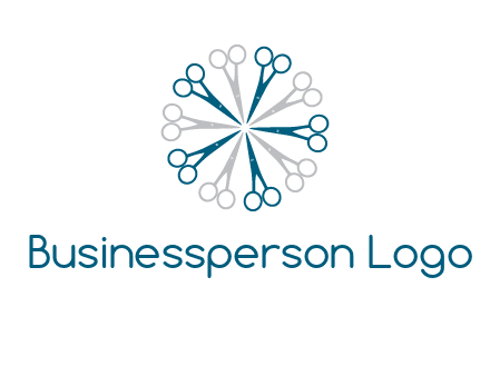 scissors in a circle barber logo