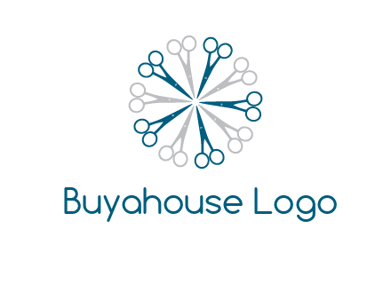 scissors in a circle barber logo