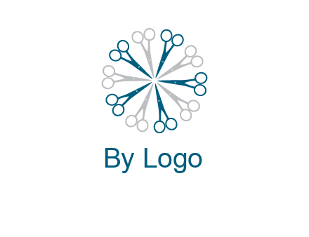 scissors in a circle barber logo