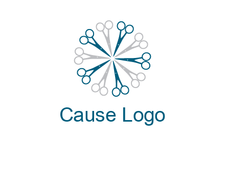 scissors in a circle barber logo