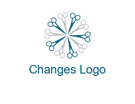 scissors in a circle barber logo