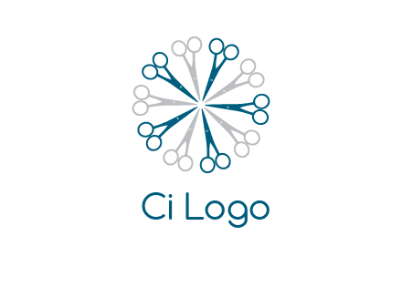 scissors in a circle barber logo