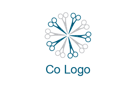 scissors in a circle barber logo