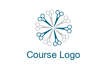 scissors in a circle barber logo