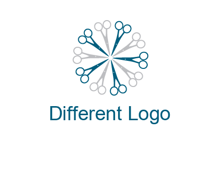 scissors in a circle barber logo