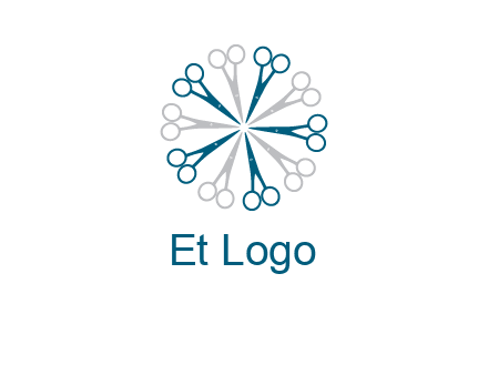 scissors in a circle barber logo