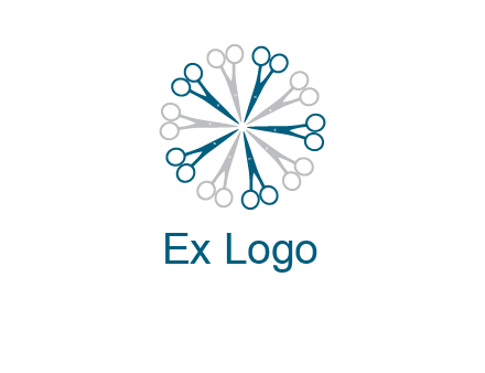 scissors in a circle barber logo