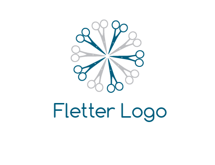 scissors in a circle barber logo