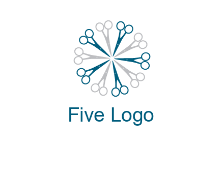 scissors in a circle barber logo