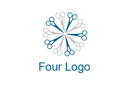 scissors in a circle barber logo