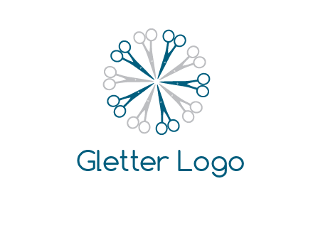 scissors in a circle barber logo