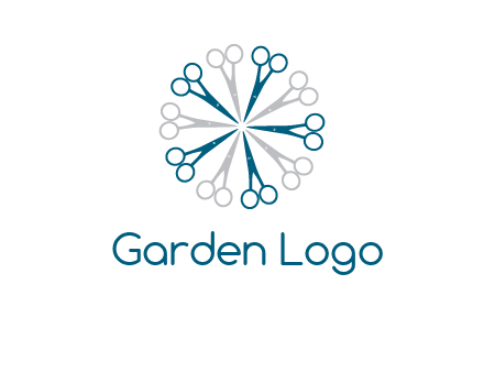 scissors in a circle barber logo