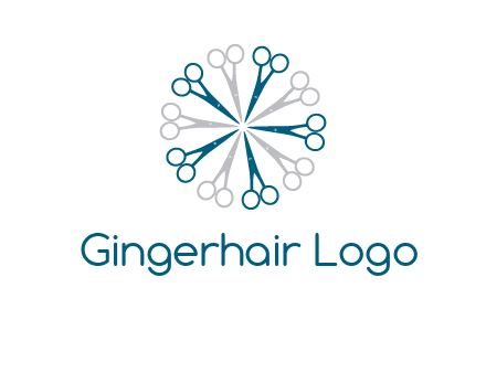 scissors in a circle barber logo
