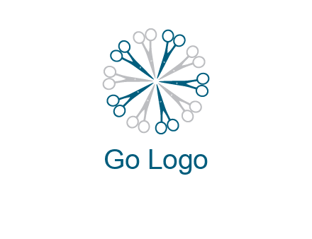 scissors in a circle barber logo