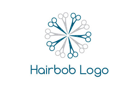 scissors in a circle barber logo