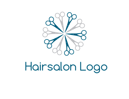 scissors in a circle barber logo
