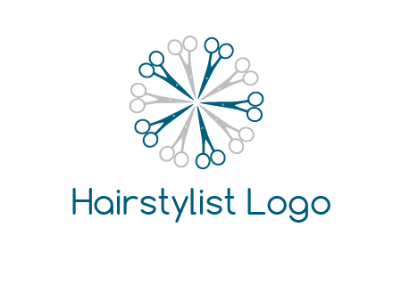 scissors in a circle barber logo