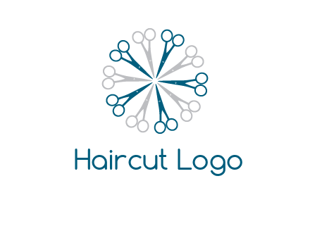 scissors in a circle barber logo