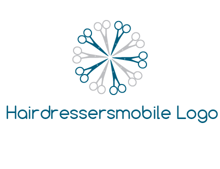 scissors in a circle barber logo
