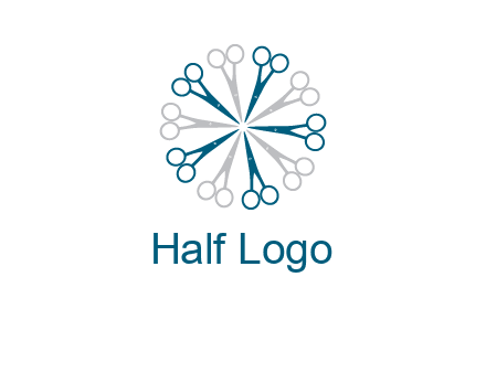scissors in a circle barber logo