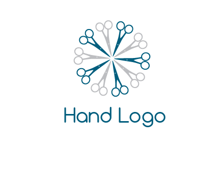 scissors in a circle barber logo