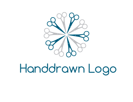 scissors in a circle barber logo
