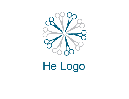 scissors in a circle barber logo