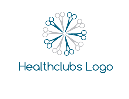 scissors in a circle barber logo
