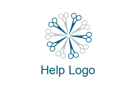 scissors in a circle barber logo