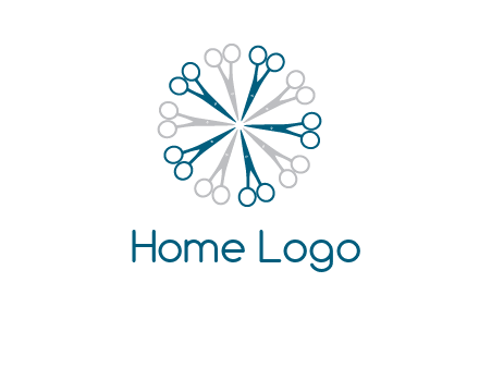 scissors in a circle barber logo