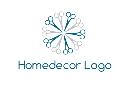 scissors in a circle barber logo