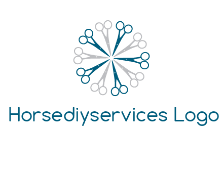 scissors in a circle barber logo