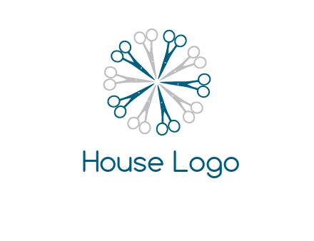 scissors in a circle barber logo