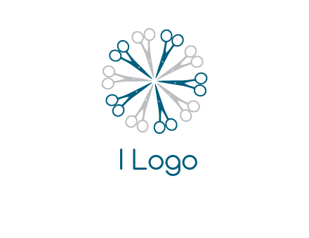 scissors in a circle barber logo