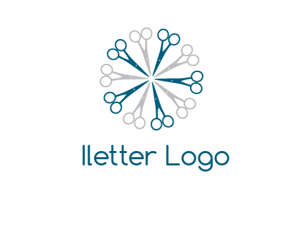 scissors in a circle barber logo