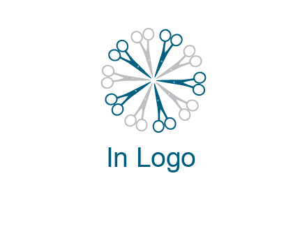 scissors in a circle barber logo