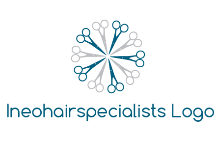 scissors in a circle barber logo