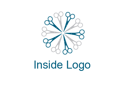 scissors in a circle barber logo