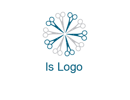 scissors in a circle barber logo