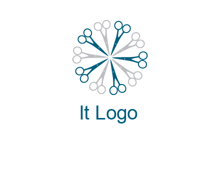 scissors in a circle barber logo