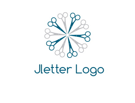 scissors in a circle barber logo