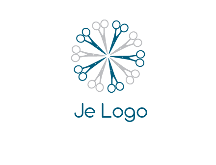 scissors in a circle barber logo