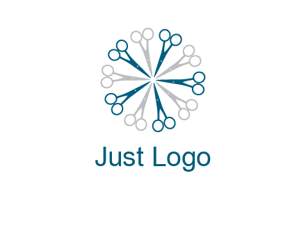 scissors in a circle barber logo