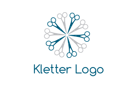 scissors in a circle barber logo