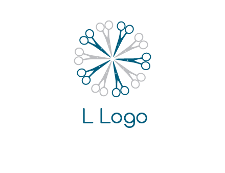 scissors in a circle barber logo