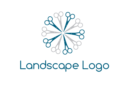 scissors in a circle barber logo