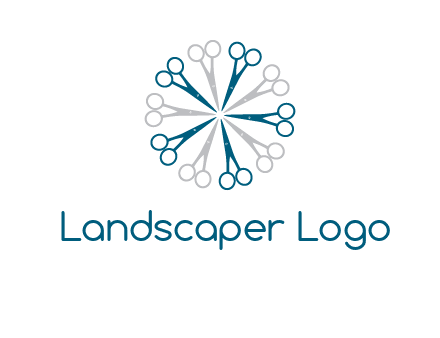 scissors in a circle barber logo