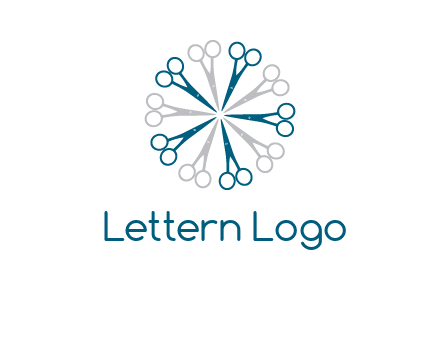 scissors in a circle barber logo