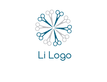 scissors in a circle barber logo